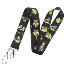 Shrek Cartoon Movie Ogre Character Donkey Fiona Black ID Badge Holder Lanyard