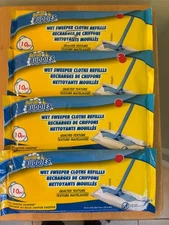 4 SCRUB BUDDIES Wet Sweeper Refills 40 Ct Quilted 10" x 8" Tough Swiffer Sweeper