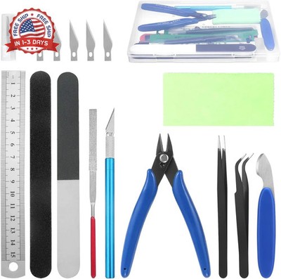 11Pcs Hobby Building Tools Model Kit Side Pliers Tweezers Files for Model Assemb