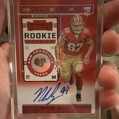 Nick Bosa 2019 Panini Contenders - Rookie Ticket RPS #108 Red Zone Variation