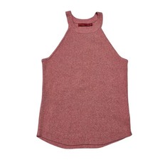 Prana Tank Top Women S Pink Halter Neck Ribbed Knit Organic Cotton Blend
