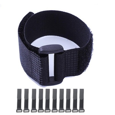 10 Pack 1''x12'' Fastening Nylon Strap with Buckle Hook and Loop Cable Straps