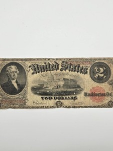 Series 1917 $2 Two Dollar United States Legal Tender Red Seal Large Note FR# 60