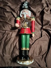 Lighted Nut Cracker 19 inches tall--Rare Snow Flake Staff