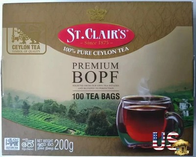 St. Clair's brand Ceylon Pure Black Tea Premium BOPF 100 Tea Bags  