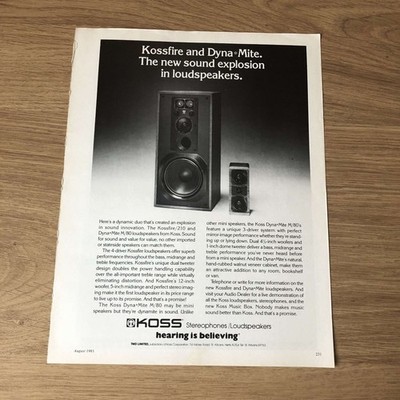 GRAM110 MAGAZIN WERBUNG 11X8 KOSS DYNA8MITE M/80 LAUTSPRECHER
