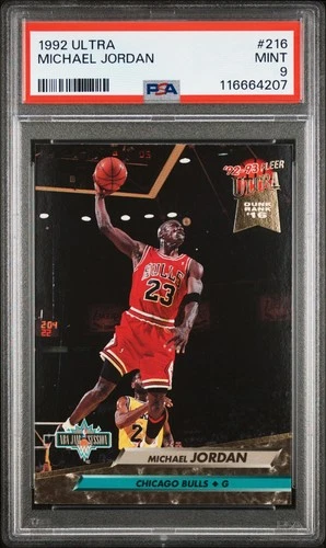 1992 Fleer Ultra Michael Jordan #216 PSA 9 MINT Chicago Bulls HOF