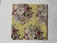 Vintage Ralph Lauren Brooke Yellow Floral Rose King Flat Sheet Fabric only