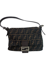 FENDI Vintage FF Logo Canvas Flap Handbag/WJ05313301/
