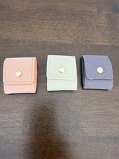 Set of 3 Travel Jewelry Cases Small Foldable Jewelry Organizers Snap Closure