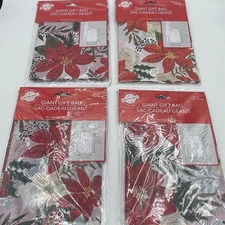 Christmas House Giant Gift Bag LOT of 4 (36 in x 44 in)