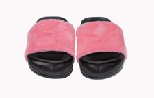 Luxe Faux Sheepskin Women Slides  Pink 7/8