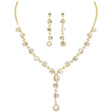 Gold Jewelry Sets for Women Set Bride Sparkly gold-1