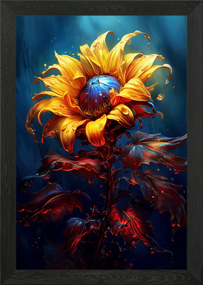 Mystic Fantasy Sonnenblume gerahmtes Wandbild Poster Leinwanddruck Bild