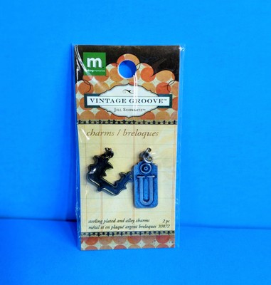2010 MAKING MEMORIES RARE VINTAGE GROOVE ''U'' CHARM Jill Schwartz Sterling Plated