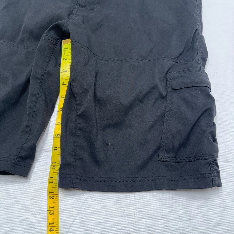prAna Mens 36 Stretch Zion Shorts Black Belted Stretch Nylon Cargo 11" Inseam - Image 4 of 4