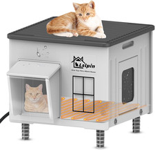 Indestructible Heated Cat House for outside Cats Winter,Weatherproof  Insulated