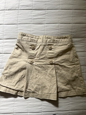 Old Navy Girls Beige Solid A-Line Short Cotton Skirt Elastic Stretch 8