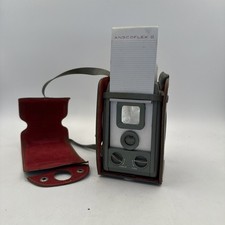 Vintage Ansco Anscoflex II Film Camera 1950s Leather Case USA Untested