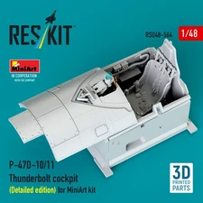 P-47D-10/11 Thunderbolt cockpit Detailed edition for MiniArt kit 1/48 RSU48-0564