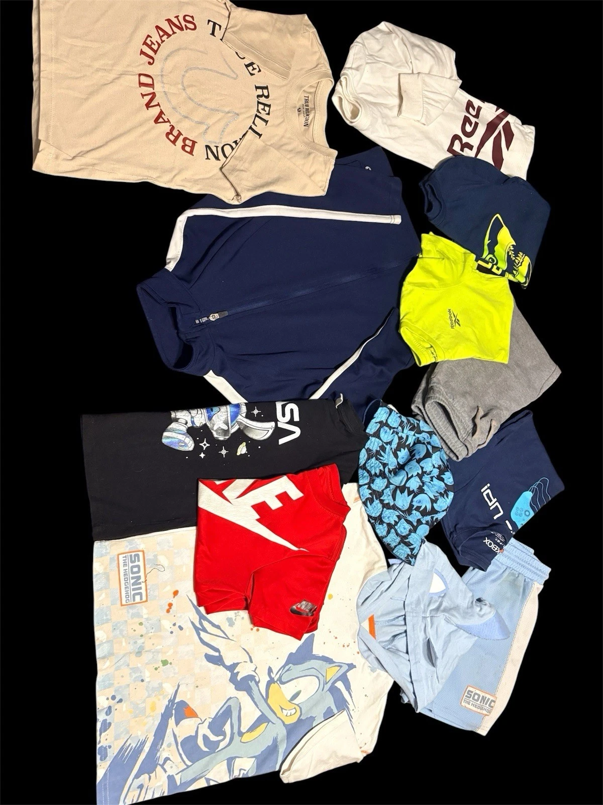 Reebok, Nike, Sonic, True Religion Mixed Clothing Lot 12 Pcs Boys size 6/7
Opens in a new window or