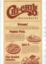 Chi Chi's Restaurant Menu 1984 Home Chimichanga Delaware New Jersey Pennsylvania