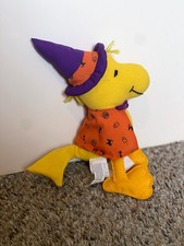 PEANUTS Woodstock Halloween Witch Plush Stuffed Animal 6" Purple Hat