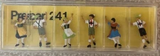 Vintage PREISER #241 HO 1/90 Scale 6 Bavarian Dancers Mini Figures Germany