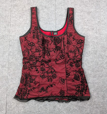 Vintage Whimsigoth Tank Womens Large 90s Vamp Corset Effect Fairy Grunge Y2K