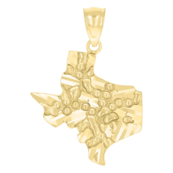 "Echt 10K Gelbgold Herren Diamantschliff 1.10 \" AnhäNger Usa Staat Texas"-image