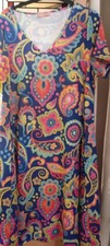 Beautiful Colourful Popsy Trapeze Dress With Pockets Size 14 Unworn