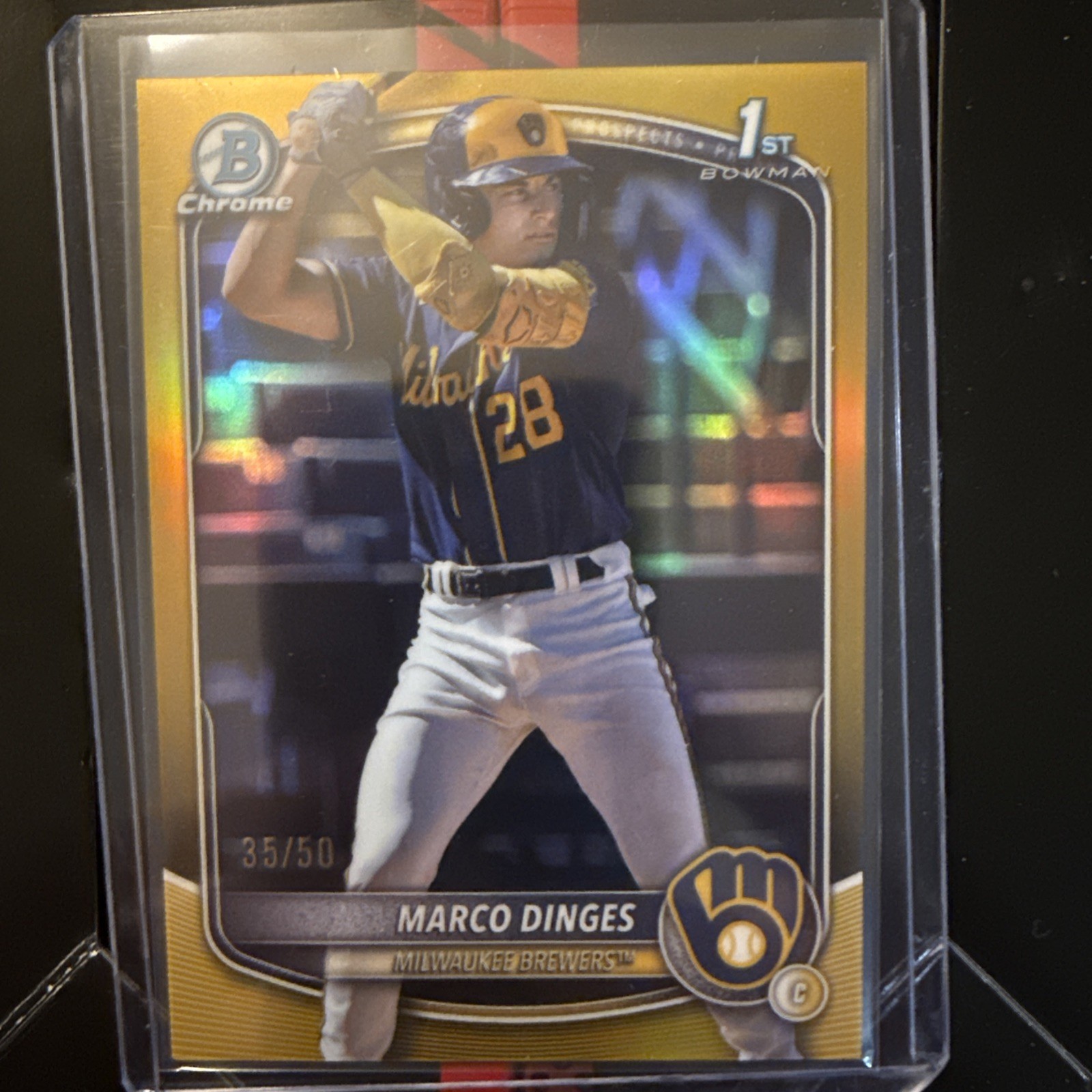 2025 Bowman Chrome Marco Dinges #BCP-183 1st Bowman True Gold /50