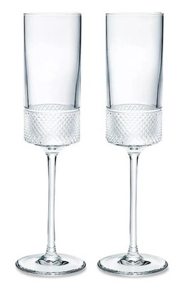 Tiffany & Co Diamond Point Crystal Flute Set - never used