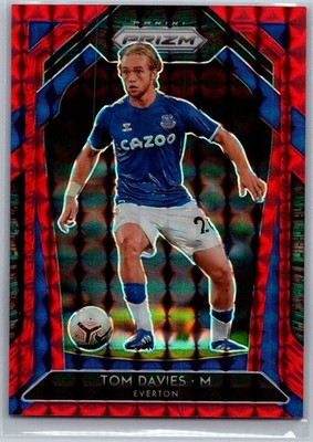 2020-21 Panini Prizm Premier League #114 Tom Davies Red Mosaic Prizm Everton