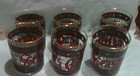 HOUZE new never used VINTAGE STAINED GLASS holiday set of 6 low ball glasses — photo 4