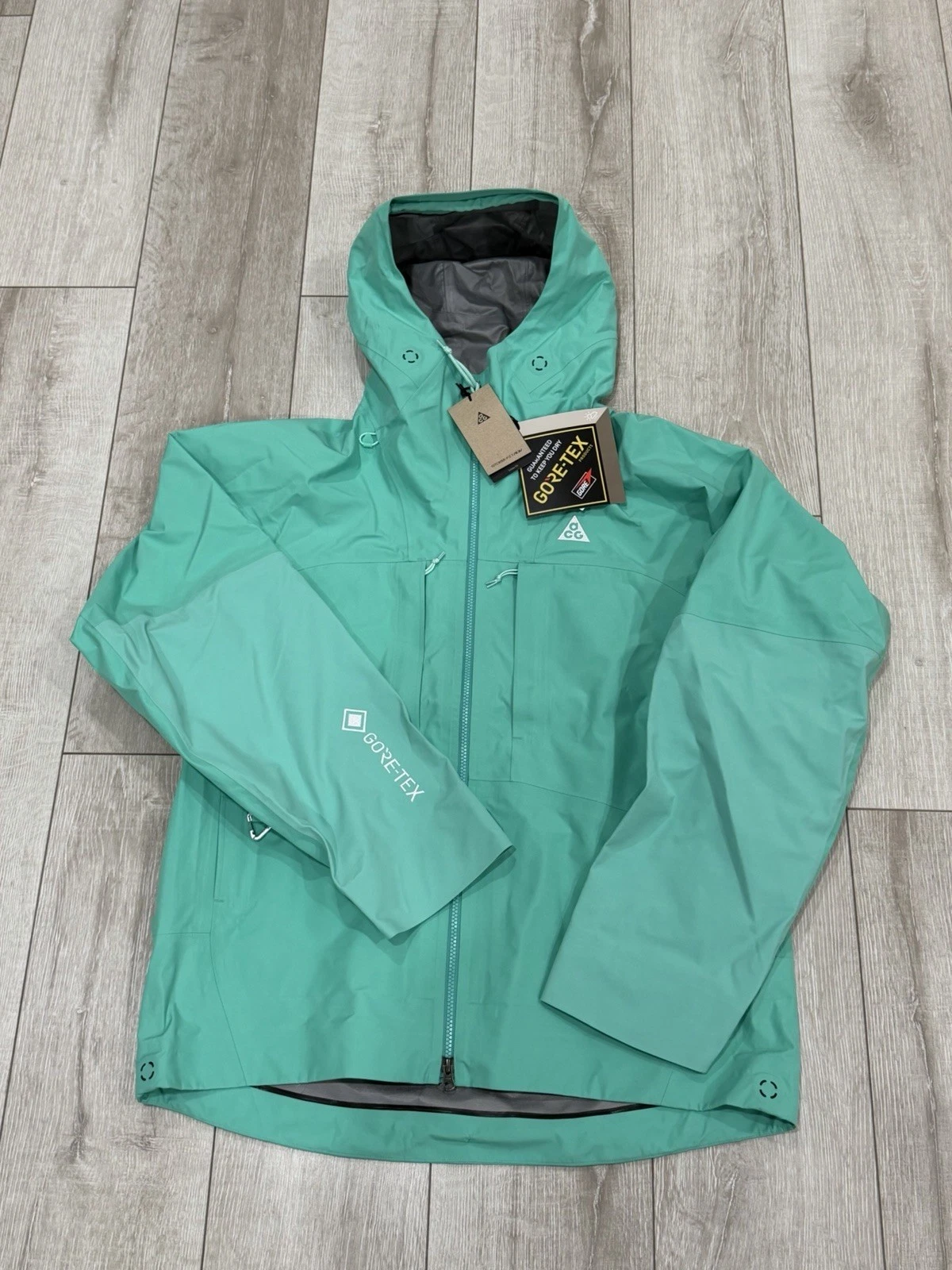 Men L Loose Fit Nike ACG Storm Fit ADV Rain Zip Jacket Green DQ5771‑369