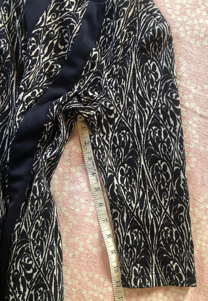 Vestido elástico Gabby Skye para mujer 10 azul marino marfil floral manga 3/4 hasta la rodilla Foto 4 de 4