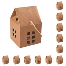 30 Pcs Kraft Paper House Shaped Candy Boxes 3.15x3.15x2.95 Inch, Gift  Favor...