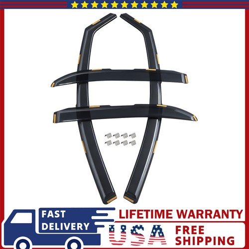 4PCS In-Channel Rain Guards Tinted For 2010-2017 Chevrolet Equinox Dark Smoke