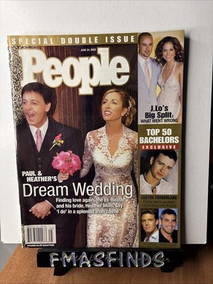 Pr7 2002 PAUL MCCARTNEY HEATHER MILLS WEDDING June 24 PEOPLE Magazine No Label