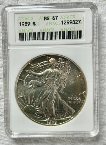 1989 ASE ANACS MS67. Small, Fourth Generation Holder
