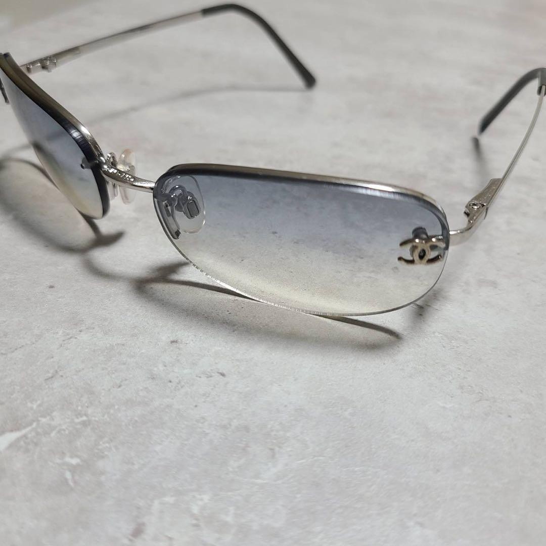 CHANEL 4099 Rimless Sunglasses Silver with Coco Mark | eBay