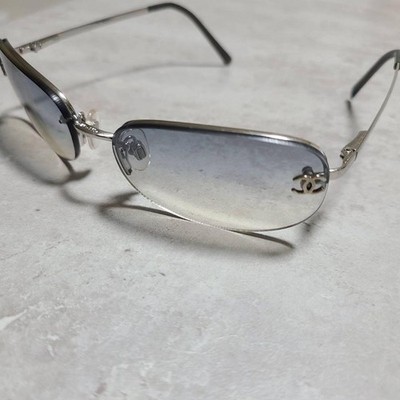 CHANEL 4099 Rimless Sunglasses Silver with Coco Mark | eBay