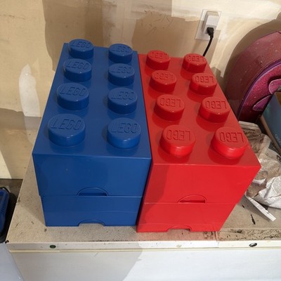 4 Piece stackable set of Lego Storage Containers Clean Complete