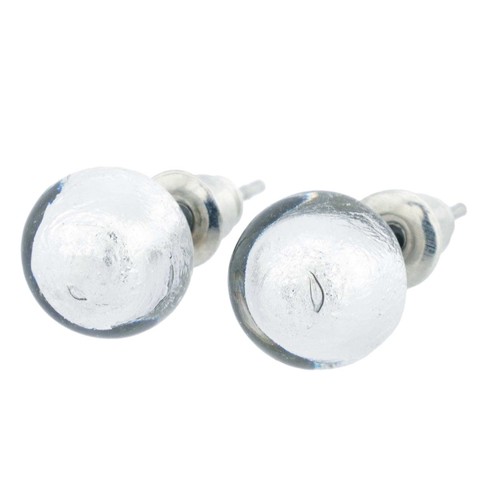 Glass Of Venice Murano Glass Earrings Studs - 1/4-Inch Round Stud Earrings in Si