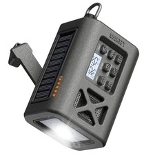   2025 Newest  Emergency Crank Weather Radio, NOAA/AM/FM Portable Solar Green