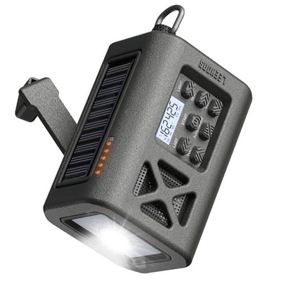 【2025 Newest】 Emergency Crank Weather Radio, NOAA/AM/FM Portable Solar Green