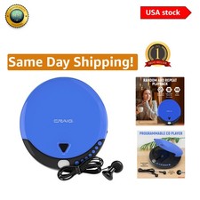 Portable Personal CD Player in Blue - Supports CD/CD-R, Repeat, and Random Modes