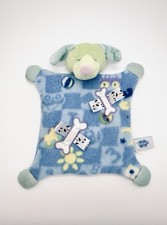 Mary Meyer Taggies Puppy Dog Fleece Lovey Blanket 10  Blue Green Vintage