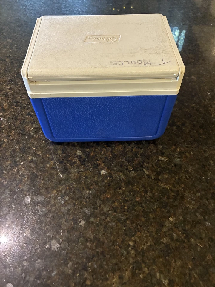 Vintage Coleman Flip Top Kühlbox Mittagessen Eisbox blau  - Bild 2 von 4